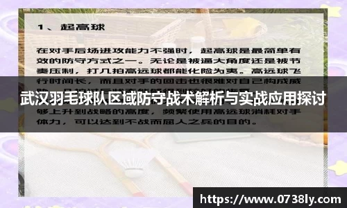 武汉羽毛球队区域防守战术解析与实战应用探讨