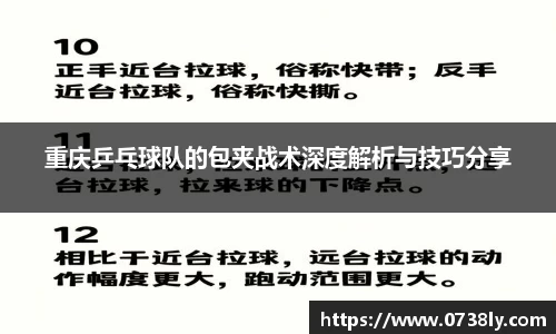 重庆乒乓球队的包夹战术深度解析与技巧分享